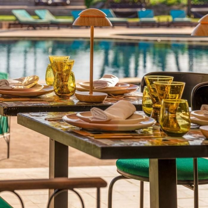 Couvert dressé sur une table du restaurant